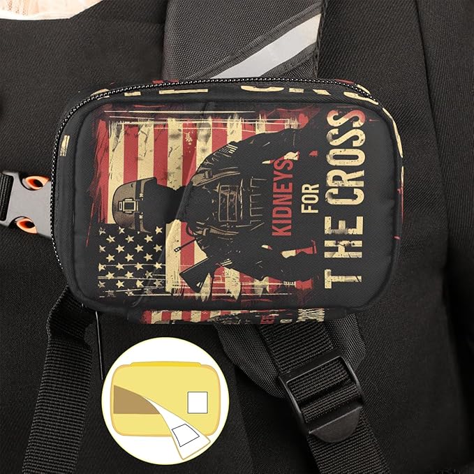 American Flag Army Travel Pill Organizer Box Weekly Portable Pill Case Daily Pills 7 Day Small Birth Control Pills Container Removable Compartments for Medicine Vitamins Fish Oil