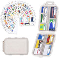 Travel Pill Organizer with Medicine Labels, Travel Pill Box Mini Medicine Organizer Daily Pill Container 10 Compartments Purse Pill Case (White, 189 Lables)