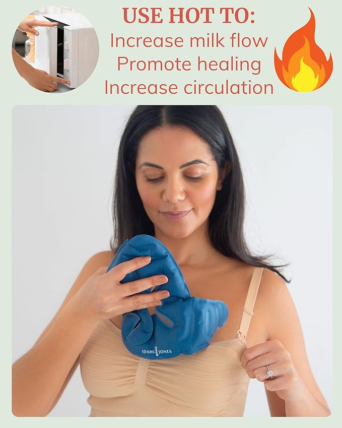 Breast Heating Pad & Cooling Gel Packs (x2) | Ice & Heat Therapy for Breastfeeding, Post Surgery Recovery, Mastectomy, Augmentation, Reduction | Hot & Cold