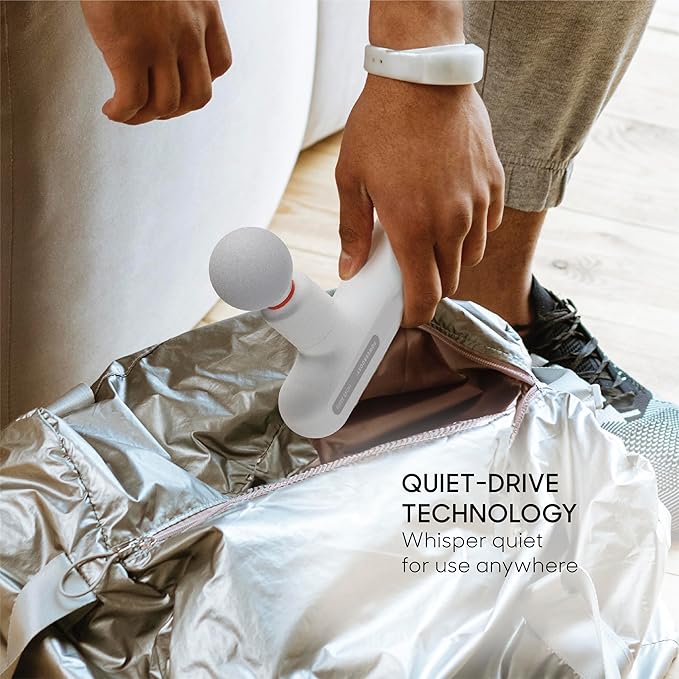 Sharper Image Powerboost Move Aero [New 2026 Version] Mini Deep Tissue Percussion Massage Gun| Muscle Recovery & Pain Relief Massage Tool| Full Body Back & Shoulder Massager| Gift for Men Women