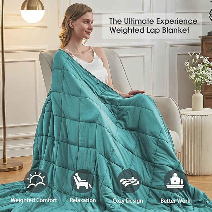 Teal Weighted Blanket for Adults 20lbs, 88"x104", King Size Cooling Heavy Throw Blanket for 130-220lbs, Microfiber Soft Thick Big Blankets Weighted Comforter Gift for Sleeping