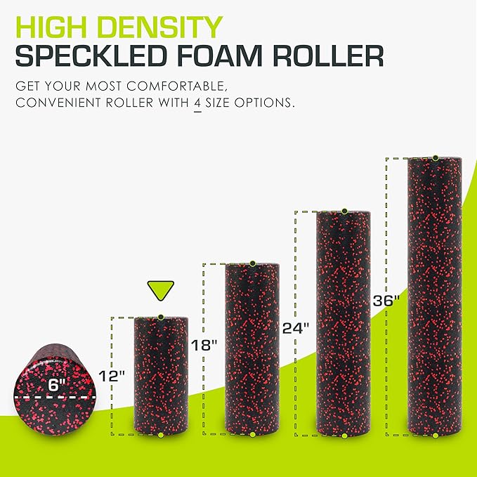 ProsourceFit High Density Foam Rollers Long, Firm Full Body Athletic Massage Tool for Back Stretching, Yoga, Pilates, Post Workout Muscle Recuperation