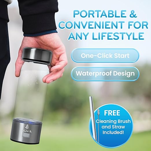 2026 Upgraded Premium Hydrogen Water Bottle Generator - 1700 PPB Glass Portable Hydrogen Water Machine with SPE/PEM Technology, Rechargeable Hydro Bottle, Hydrogen Water Ionizer, Hydro Water Bottle