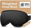 Blackout Weighted Eye Mask for Sleeping: 3D Contoured Gentle-Pressure Sleep Mask for Men & Women - Airplane Travel & Night Shift Essentials, Zero Eye Pressure, Breathable Blindfold, Black