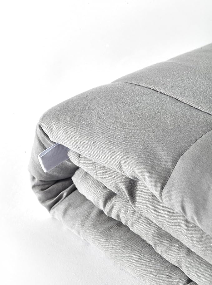 RelaxBlanket Cotton Weighted Blanket 100% Cotton with Premium Glass Beads for All-Season 60''x80'' 15lbs,Light Grey