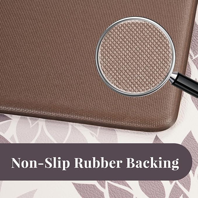 PVC Anti-Fatigue Kitchen Mats Set of 3, Non-Slip Kitchen Rugs, Comfort Standing Runner Rug, Multipurpose Indoor Mats for Laundry, Office, Bedroom, Sink, Bathroom,Grey
