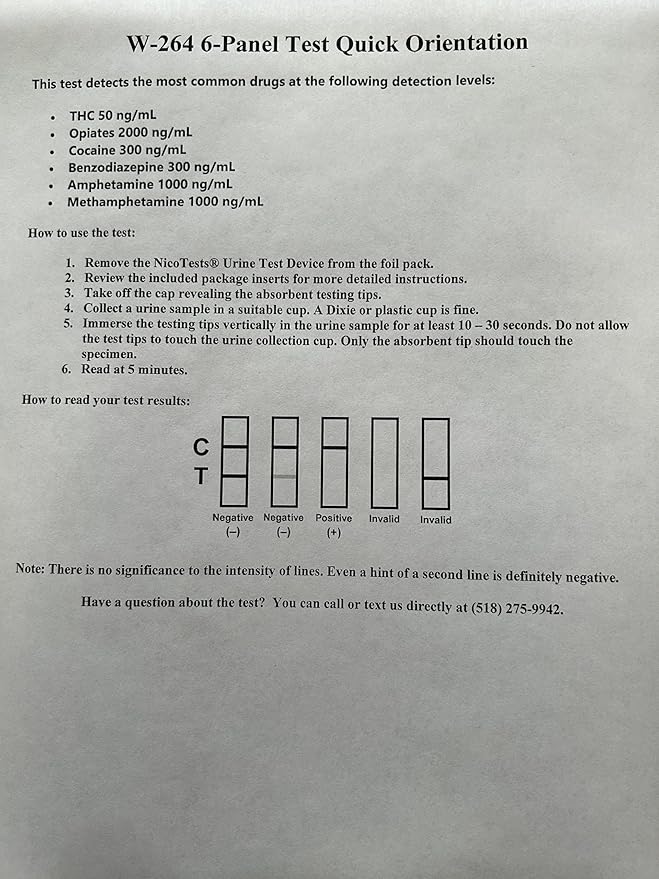 At Home Urine Drug Tests, 6 Instant Test Kits for Marijuana, Cocaine, Opiates, Amphetamine, Methamphetamine, Benzodiazepine, 5 Tests