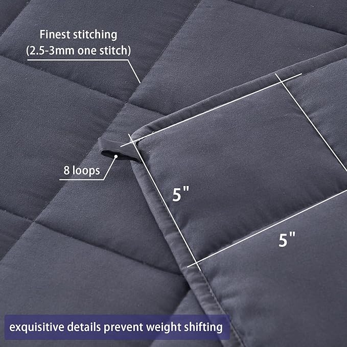 yescool Weighted Blanket for Adults (17 lbs, 60" x 80",Grey) Cooling Heavy Blanket for Sleeping Perfect for 160-180 lbs, Queen Size Breathable Blanket with Premium Glass Bead, Machine Washable