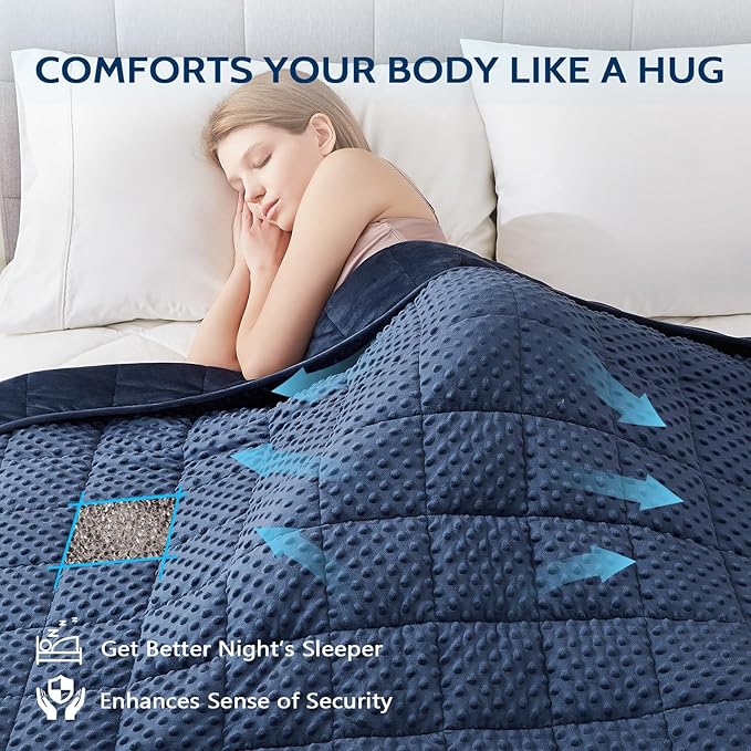 L'AGRATY Weighted Blanket - 36"x48" 5lbs Minky Dots Heavy Blanket with Glass Beads Soft Breathable for All-Season Summer Fall Winter Thick Comfort for Sleeping