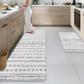 Arttown Boho Anti Fatigue Mats for Kitchen Floor, Moroccan Kitchen Mats Cushioned Anti Fatigue Rug, Waterproof Non-Slip Washable Kitchen Rugs - Gray