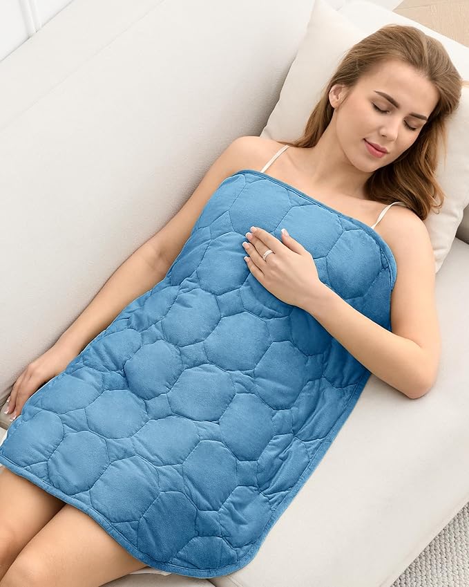 Cottonblue Weighted Lap Blanket 7lbs, Cozy Luxury Crystal Velvet Weighted Blanket for Adults, Small Weighted Blanket for Relaxation, Sleeping, Travel, Dark Blue, 29" x 24"