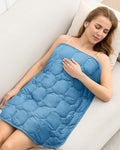 Cottonblue Weighted Lap Blanket 7lbs, Cozy Luxury Crystal Velvet Weighted Blanket for Adults, Small Weighted Blanket for Relaxation, Sleeping, Travel, Dark Blue, 29" x 24"