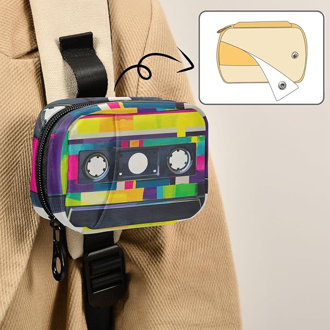 Audio Cassette Tape Pill Box 7 Day Pill Case Travel Pill Organizer Bag Container for Medicine with Zipper Portable Weekly Case Compact Size for Medicine, Vitamin, Supplement