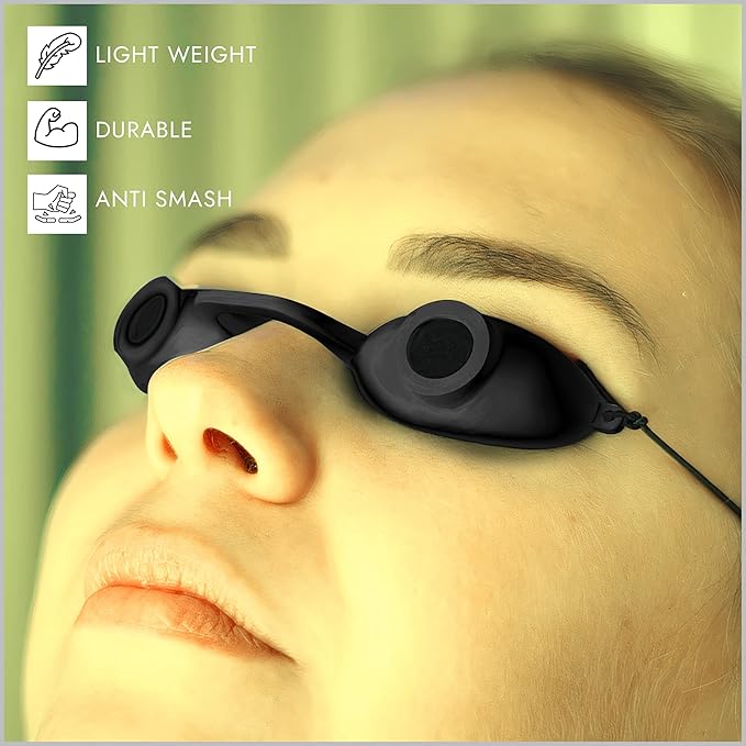 Super Sunnies Flex UV Eye Protection, FDA Compliant Tanning Bed Goggles, Red Light Therapy Glasses, 2 Pack