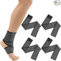 Syhood Compression Bandage Wraps for Leg, Elastic Calf Compression Sleeve Ankle Support, Adjustable Plus Size for Men and Women Stabilising Ligament, Joint Pain, Sports(4 Pieces,28 Inches)