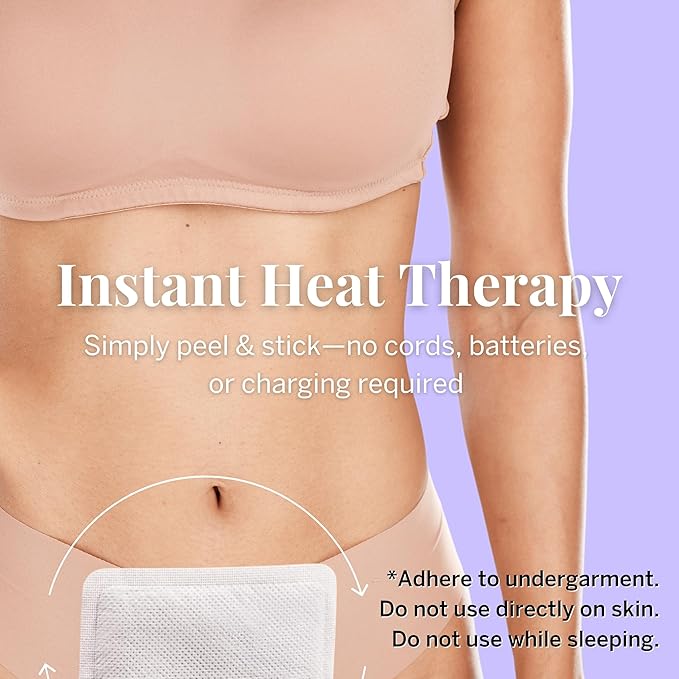 Pixie Period Cramps Menstrual Pain Relief Heat Patches - Lower Abdominal & Back Ache Therapy - Natural Alternative to Lidocaine ICY Hot - Up to 8 Hours - 3 Count Discreet Disposable Heat Pads