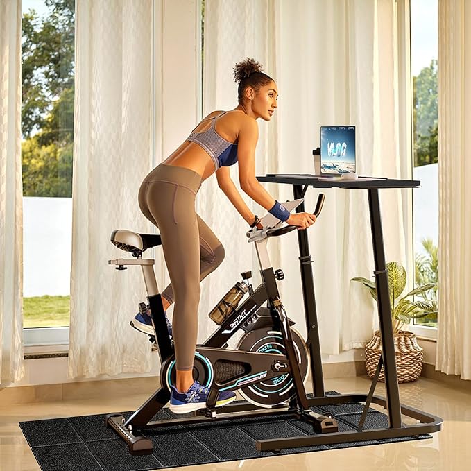 VTORY Adjustable Standing Desk for Walking Pad Treadmill, Desk for Bike/Cycling, Stand Table for Treadmill Walking Pad, Bike/Walking Pad/Treadmill Trainer Desk Stand, Attachment, Bar for Walking Pad
