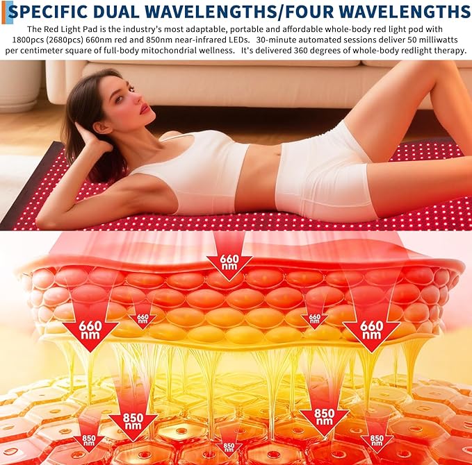 Red Light Therapy Sleeping Bag, 2680 LEDs Full Body Red Infrared Light Therapy Device, Home Use for Deep Tissue Treatment, Skin Rejuvenation, Muscle Recovery, and Pain Relief