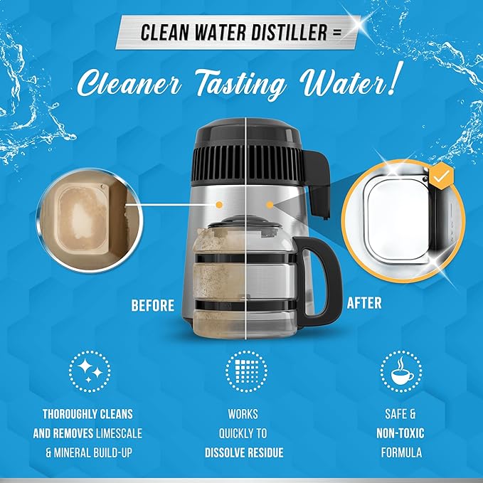 ACTIVE Distiller Descaler Citric Acid Cleaner - 2 Lb Bulk for Cleaning Water Distillers, Pure Citrus Acid Crystals Universal Residue Descaling Portable Distiller, Kettle, Boiler, Dispenser