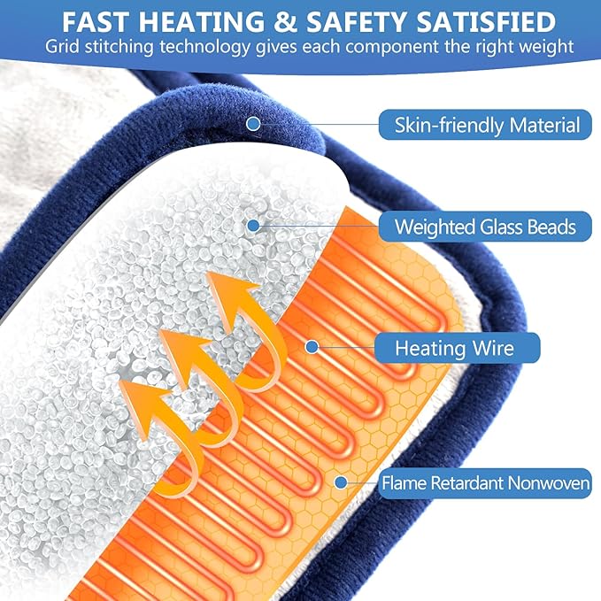Heating Pad for Back Pain Relief, Eligible Weighted Electric Heating Pad, Heating Pad for Back Pain Relief, Auto Shut-Off, ETL Certified, Gifts for Women Men, 23.6" W X 35.4" L
