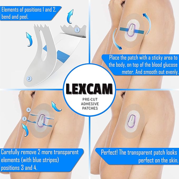 Lexcam Adhesive Patches Compatible with Omnipod 5 – Pack of 20 – Waterproof, Clear Overpatches for Tubeless Insulin Pump, Stays Secure for 3+ Days, Pod is NOT Included.