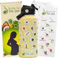 Pregnancy Water Bottle Tracker - 32 Ounce Stainless Steel - Includes Weekly Pregnancy Tracker Stickers (Lemon Frost)