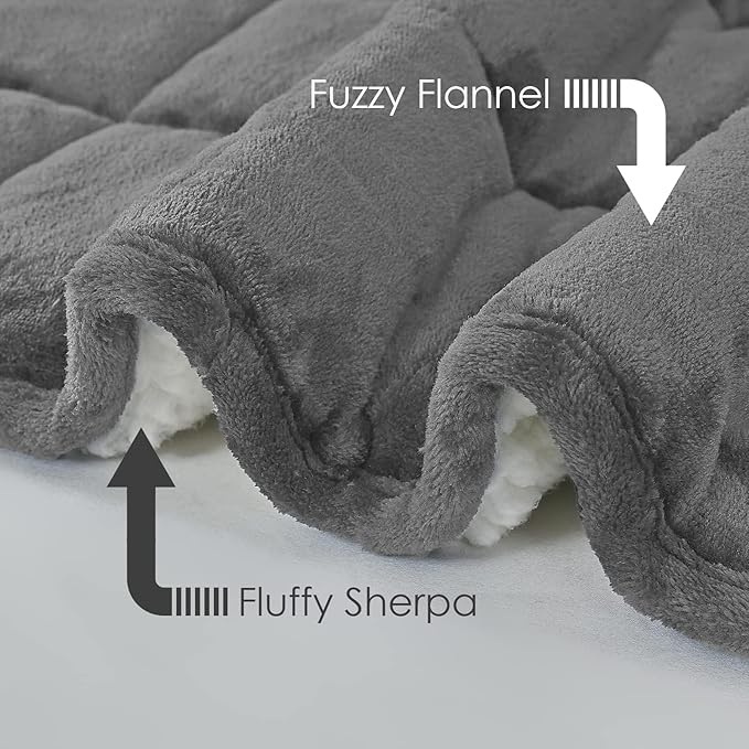 yescool Weighted Blanket for Adults (15 lbs, 60" x 80", Light Gray) Heavy Blanket for Sleeping Perfect for 140-160 lbs, Queen Size Breathable Blanket with Premium Glass Bead, Machine Washable