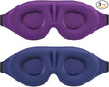 Sleep Eye Mask for Men Women 2 Pack 3D Contoured Cup Sleeping Mask & Blindfold, Concave Molded Night Sleep Mask, Block Out Light, Soft Comfort Eye Shade Cover for Travel Yoga Nap, Purple & Blue