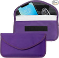2PCS Faraday Bags for Car Key and Cell Phone, Signal Blocking Bag, Faraday Key Fob Protector, Universal Cell Phone Privacy Card Protection Car Accessories for Anti-Thefting (Purple)