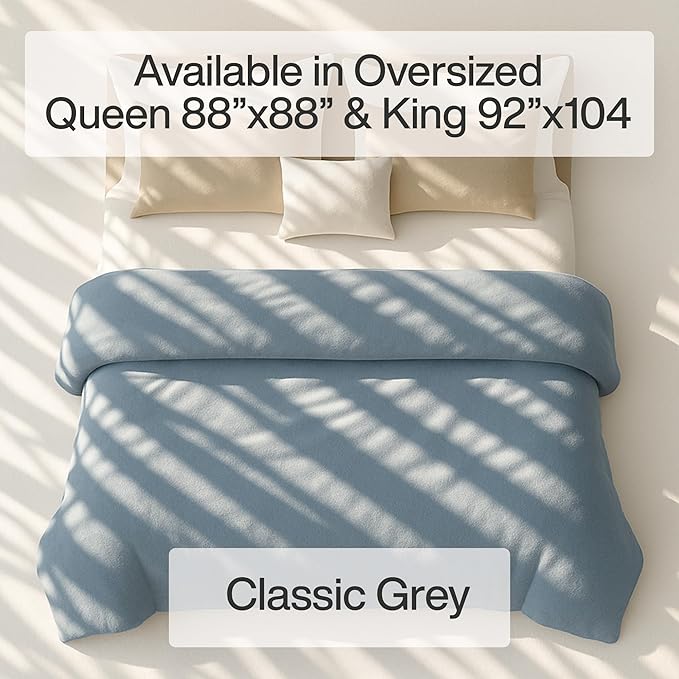 HomeSmart King Size Weighted Blanket Cover – Ultra Soft Grey Minky Duvet, Fits 92x104 Weighted Blanket (Cover Only)