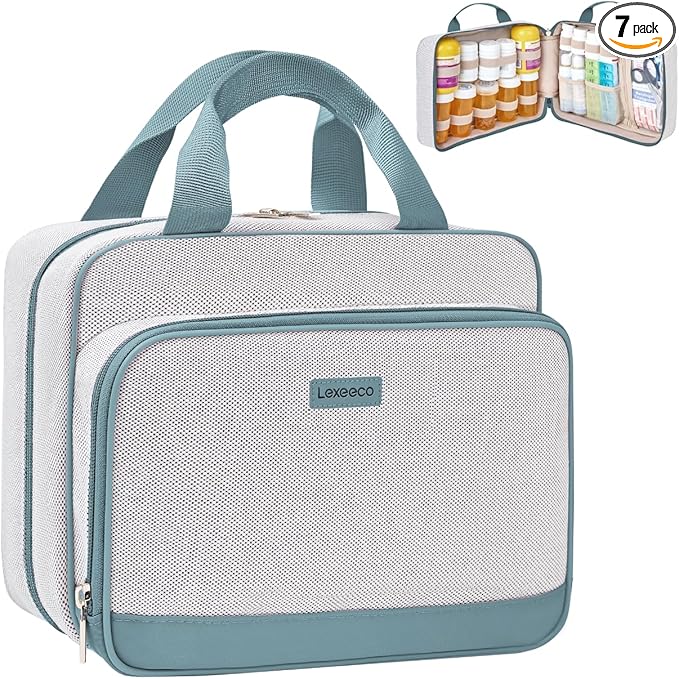 Travel Medicine Organizer Bag, Pill Organizer Case,Carrier for Medications,Vitamins,Fish Oil and Medical Supplies Pill Bottle Organizer and Home Storage Med Bag (Teal)