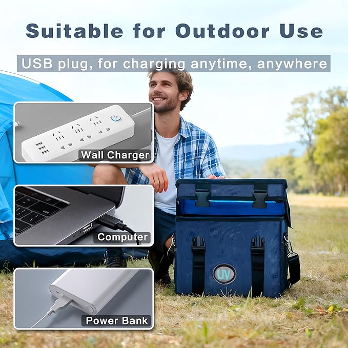 12L UV Sanitizer Box, Portable Sanitizing and Cleaning Machine with 3-Level Timer, Foldable UV Cleaner Box for Household Use, Ozone Free UV Cleaning Machine