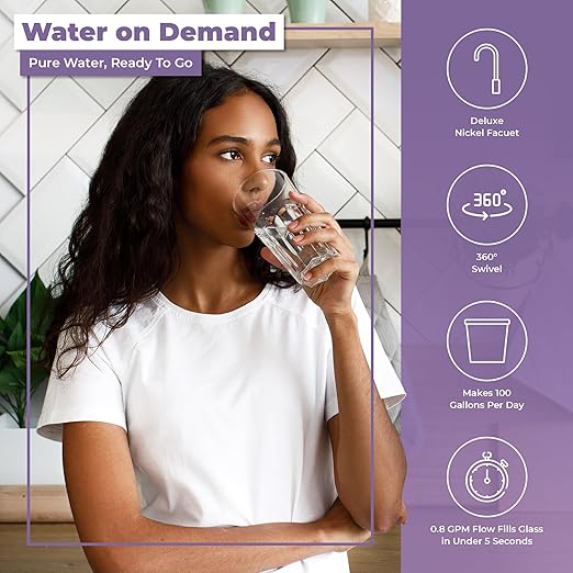 Rotek Water Systems Reverse Osmosis Water Filtration System, Under Sink 6-Stage ALK pH+ Remineralization RO Water Filter System, No Pump, Contains Leak Stop Valve, 100 GPD, Alkaline RO System