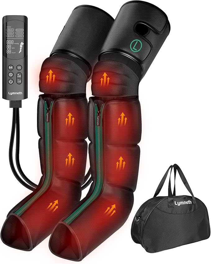 Leg Massager with Heat and Comression, Foot and Leg Massager for Circulation and Pain Relief, Air Compression Boots with 9 Intensity Levels, Full Leg Recovery Therapy Mechine