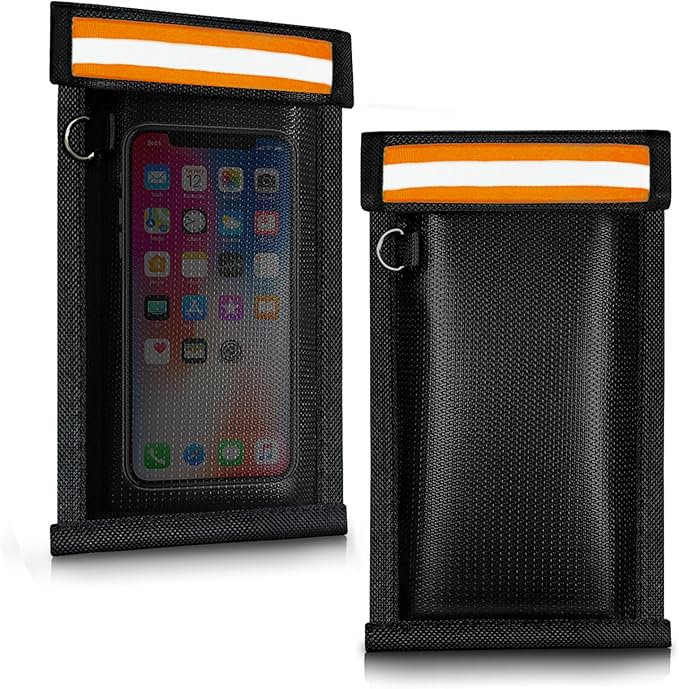 Faraday Bags for Phones and Car Keys (2 Pack), Military Grade Signal Blocking Bag Blocks 5G, WiFi, GPS, RFID & Bluetooth, Anti-Theft Protection for Phones & Digital Privacy