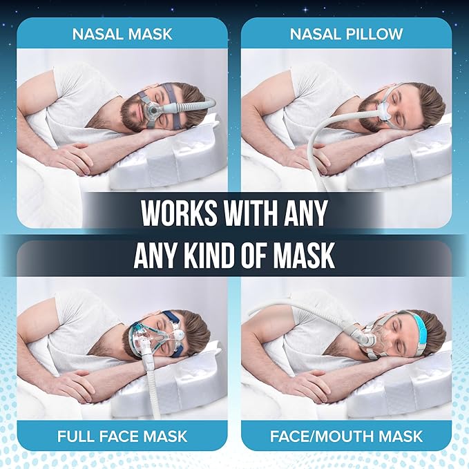 JJ CARE CPAP Pillow for Side and Back Sleepers with Pillowcase (Pack of 1), 3 Layered Design and Adjustable Height CPAP Pillow, CPAP Masks Users (2 Removable Layer)