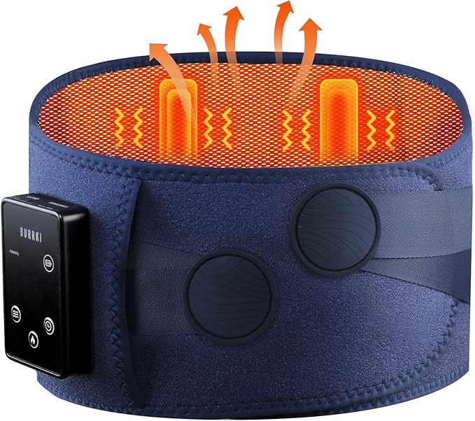 Cordless Heating Pad with Massager for Back Pain Relief, 47-60" Lower Back Massager Wearable Heating Pad for Cramps with 3 Heat & Timer, 4 Vibration, 5000mAh, Birthday Valentine's Gift for Men Women