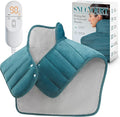 Heating Pad for Neck and Shoulders and Back, 24 x 23 XL Large Heat Wrap for Pain Relief, Birthday Gifts for Women Mom, 2.2lb Weighted, 6 Heat Settings, 4 Timers, Blue
