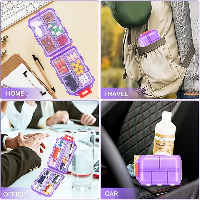 1Pack Pill Organizer with 189 Medicine Labels Travel Daily Pill Container Mini Medication Organizer Storage Pill Organizer Pill Case 7 Day Pill Organizer