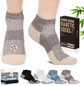 Diabetic Socks for Men,4 & 6 Pairs Low Cut Bamboo Viscose Wide Mens Diabetic Socks Size 9-11 10-13