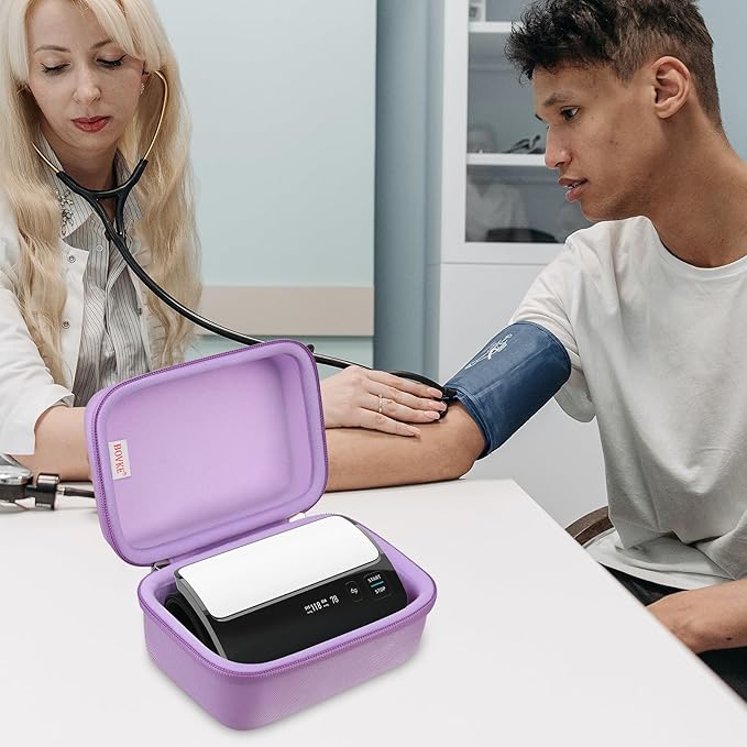 BOVKE Carrying Case for OMRON Evolv Bluetooth Wireless Upper Arm Blood Pressure Monitor, BP7000 One-Piece Design Portable OMRON BP Monitor Storage Bag, Purple