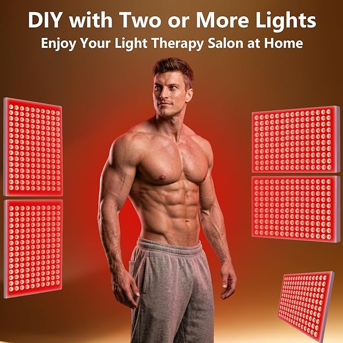 Red Light Therapy, Dual Chip Elite Grade LED Red Infrared Light Device with Near-Infrared Light 660nm 850nm High Power Red Light Therapy Panel at Home, Ideal for Body, Face,100W