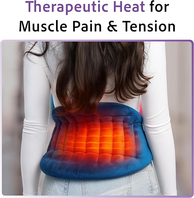 Microwavable Heating Pad for Back Pain Relief – Moist Heat Pack for Neck & Shoulders – Microwave Wheat Bag with Long Ties – Reusable Hot Cold Therapy Wrap for Cramps, Stress & Muscle Relaxation XL 71”