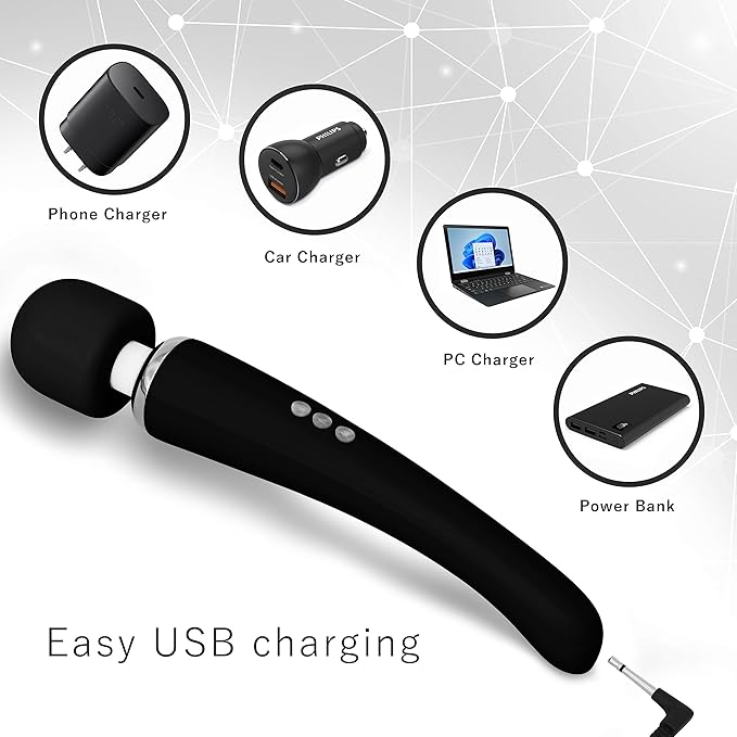 Therapeutic Cordless Massager - Powerful Massage Tool Handheld 8 Speeds 20 Patterns - Rechargeable Hand Massagers for Sore Muscles - Hand Held Massage Tool for Neck & Back