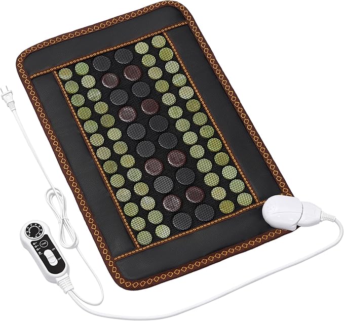 Far Infrared Heating Pad,Natural Jade and 2 Different Tourmaline Heating Pad,Electric Heating Pads for Back Neck Shoulders and Abdomen,Auto Shut Off Function,Christmas Gifts for Women Men 23.6" X15.7"