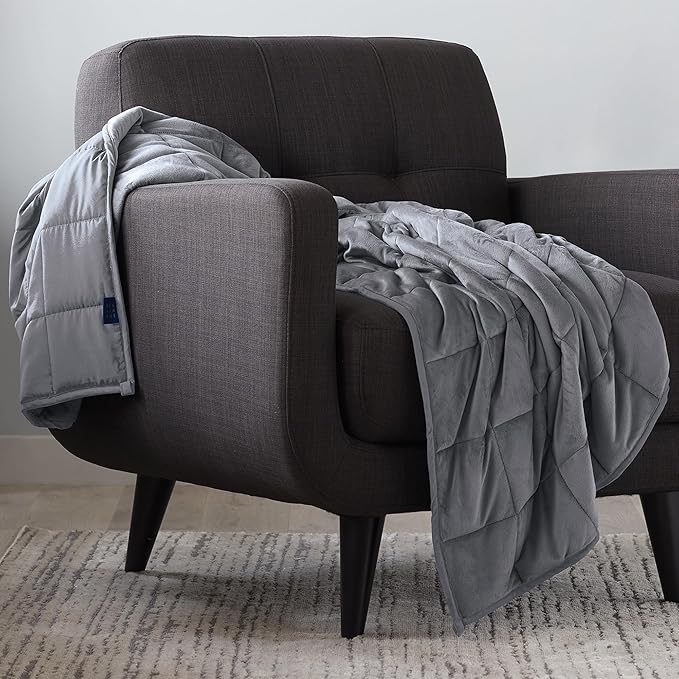 Ella Jayne - Luxury Collection Reversible Weighted Blanket for Adults, Queen, King, Twin Sizes - Heavy Grey Blanket - 15lb