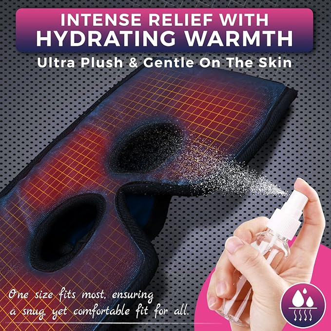 CREATRILL Heated Eye Mask for Sinus Pressure Relief, Migraine Headache Relief, Moist Heat Eye Compress, Face Heating Pad