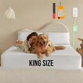 Grounding Sheets, 10% Silver Grounding Bed Sheets, 90% Organic Cotton Grounded 400 Threads Connected Bedding, Deep Pocket Fitted Earth Sheets with Grounding Tester - [King 76"x 80"x 15", Off White]