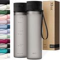 KIVY Slim Water Bottle 32oz with Leakproof Flip Lid [Lightweight & Shatterproof] Fits Backpack & Cupholder for Travel, Sports, School - Tall Gym Water Bottle with Measurements - Dishwasher Safe