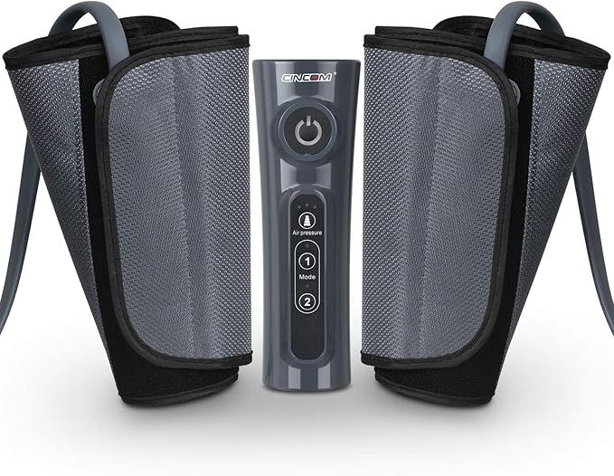 CINCOM Leg Massager for Circulation and Pain Relief, Air Compression Calf Massager with 2 Modes 3 Intensities Helpful for RLS Edema and Muscle Soreness